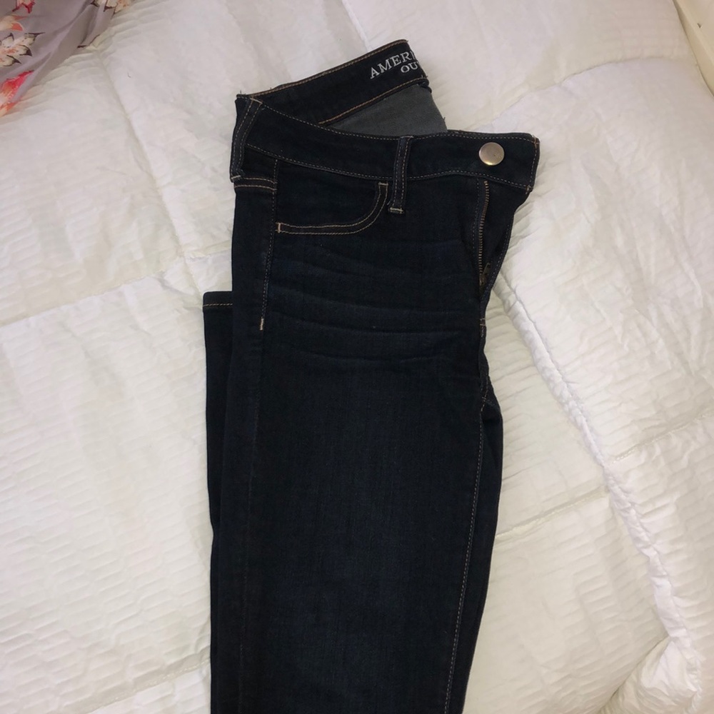 Dark indigo blue jeans